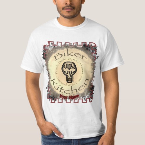 Biker Kitchen custom name t_shirt 