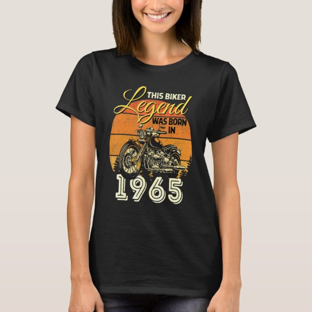 Biker Legend Men Motorcycle Biker Legend Was Born  T-Shirt (Front)