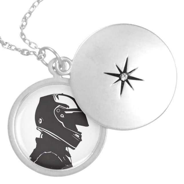 Biker Locket - Motorcycle Lovers Necklace (Front)