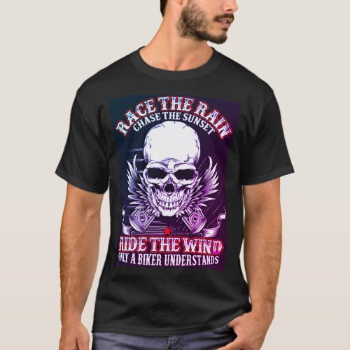 Biker Mens Shady Skull Short Sleeve T_Shirt
