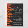 Biker Motorcycle Black Leather Flames Invitation