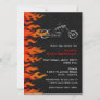 Biker Motorcycle Leather Flames Party Invitation