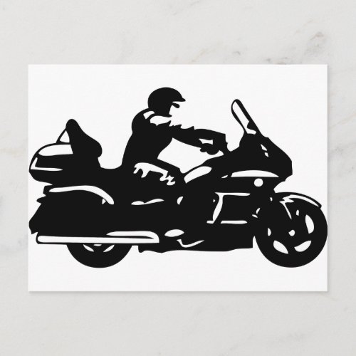 biker motorcycle moto goldwing postcard