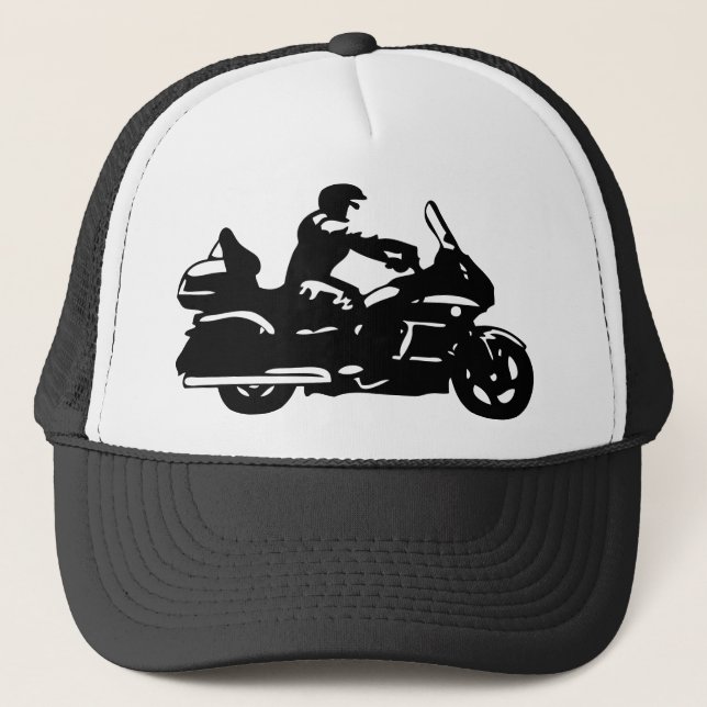 biker motorcycle moto goldwing trucker hat (Front)