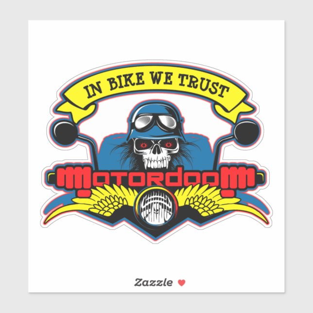 Biker Motorcycle Rider Bike Racing Moto Club Sticker (Sheet)