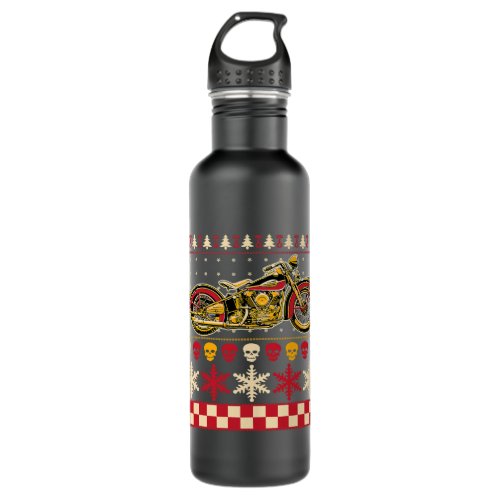 Biker Motorcycle Rider Style Ugly Sweater Stainless Steel Water Bottle