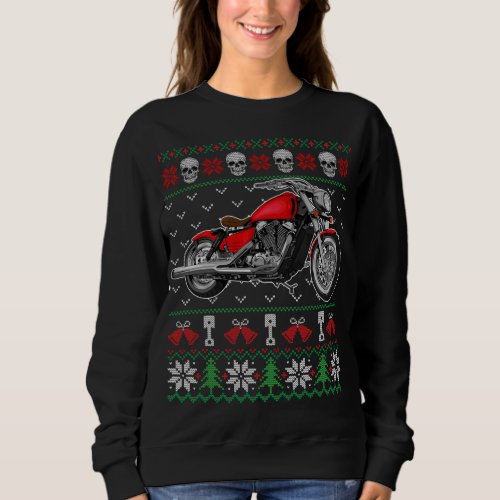 Biker Motorcycle Riders Lovers Xmas Ugly Christmas Sweatshirt
