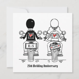 Biker Motorcycle Wedding Anniversary Invitation