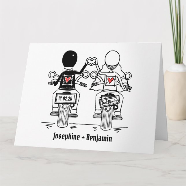 Biker Motorcycle Wedding Card (Front)