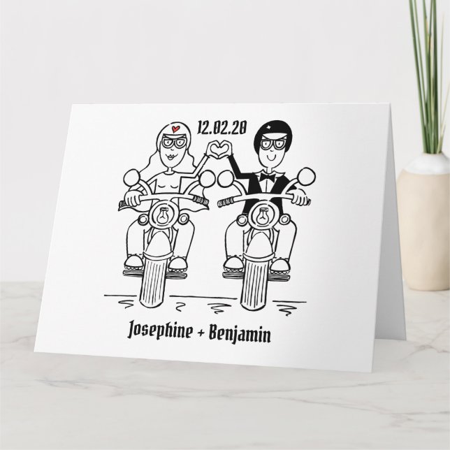 Biker Motorcycle Wedding Card (Front)