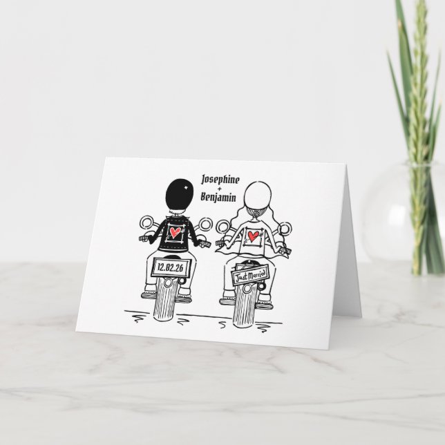 Biker Motorcycle Wedding Card (Front)