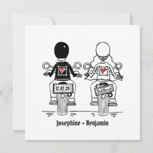 Biker Motorcycle Wedding Evening Reception Invitation