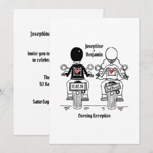 Biker Motorcycle Wedding Evening Reception Invitation