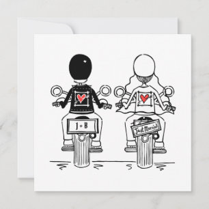 Biker Motorcycle Wedding Evening Reception Invitation