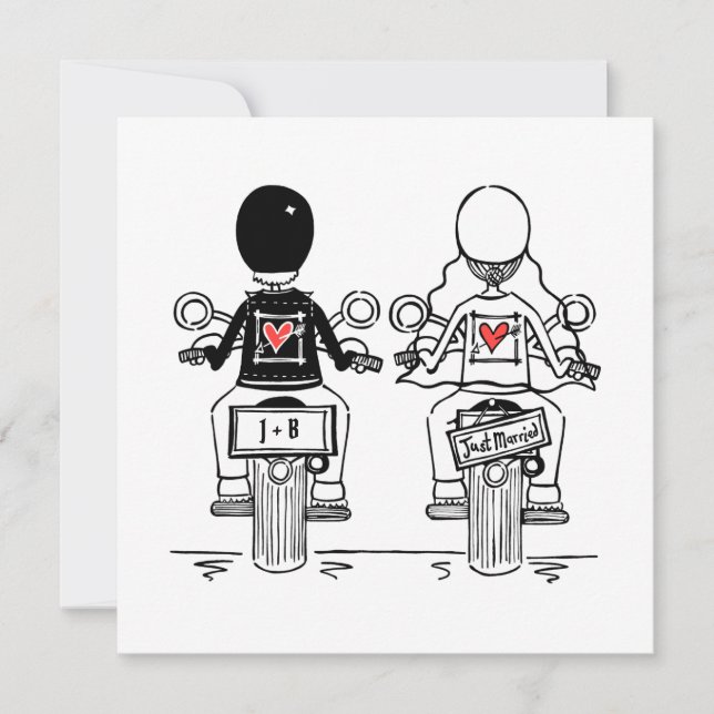 Biker Motorcycle Wedding Evening Reception Invitation (Front)