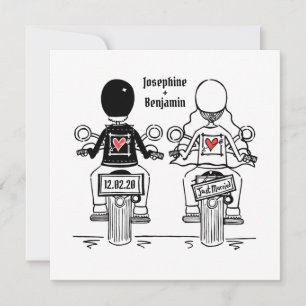 Biker Motorcycle Wedding Evening Reception Invitation