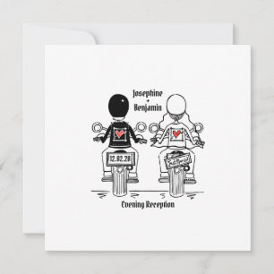 Biker Motorcycle Wedding Evening Reception Invitation