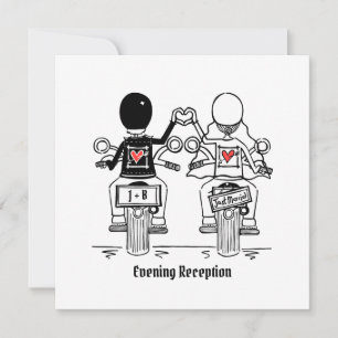 Biker Motorcycle Wedding Evening Reception Invitation