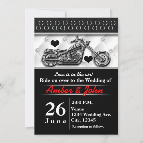 Biker Motorcycle Wedding Event Invitations