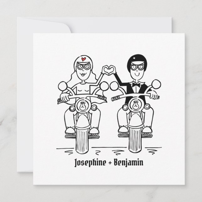 Biker Motorcycle Wedding Invitation (Front)