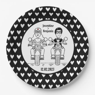 Biker Motorcycle Wedding Party Food Paper plate