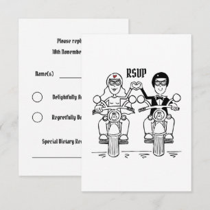 Biker Motorcycle Wedding RSVP to Invitation