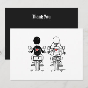 Biker Motorcycle Wedding Thank You Card