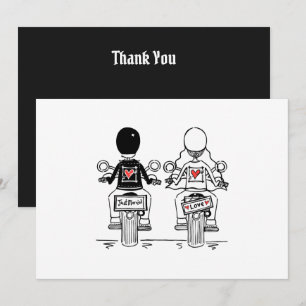 Biker Motorcycle Wedding Thank You Card