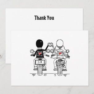 Biker Motorcycle Wedding Thank You Card