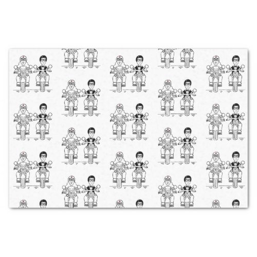 Biker Motorcycle Wedding Tissue Paper