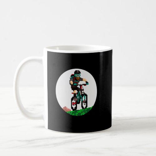 Biker Mountainbiker Pixel Retro Gaming Style  Coffee Mug