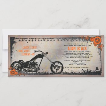 Biker Or Motorcycle Birthday Invitation by wasootch at Zazzle