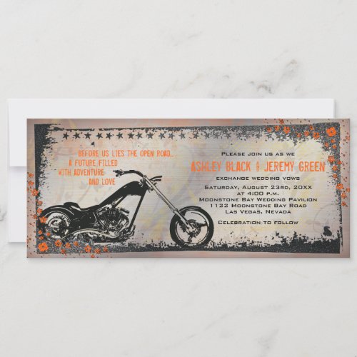 Biker or Motorcycle Wedding Invitation