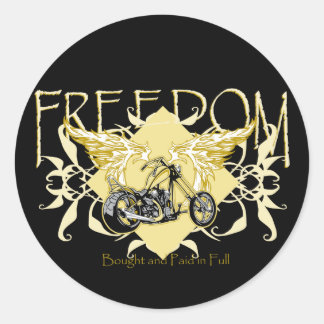 Biker Paid in Full Classic Round Sticker