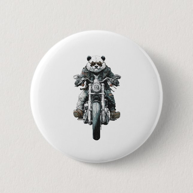 Biker Panda Button (Front)