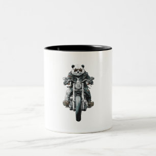 Biker Panda Two-Tone Coffee Mug