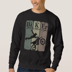 Biker Periodic Table Elements Motocross Bike Nerd Sweatshirt
