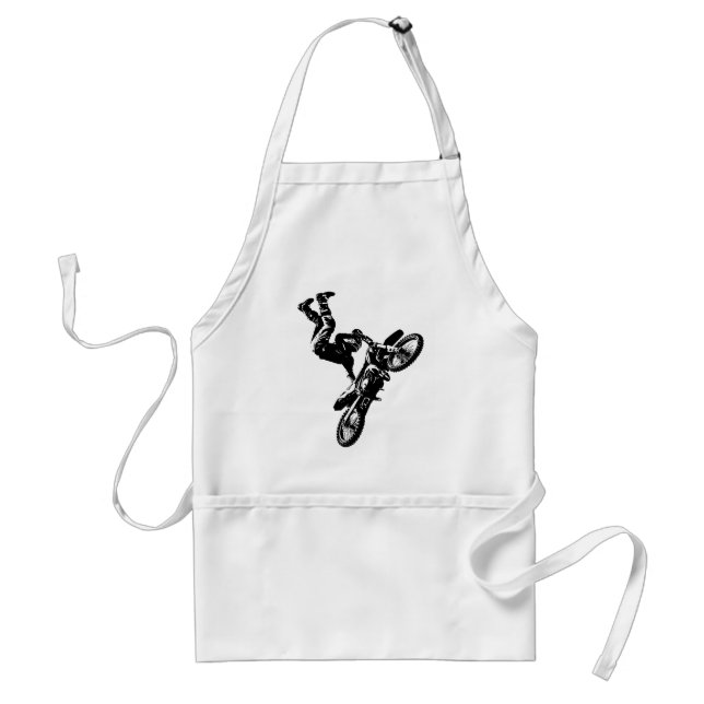 biker pop art motorcycle acrobatic speed sport adult apron (Front)