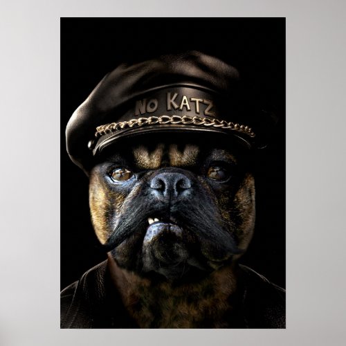 Biker Pug Poster