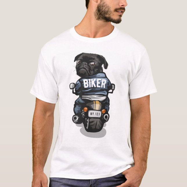 Biker Pug T-Shirt (Front)