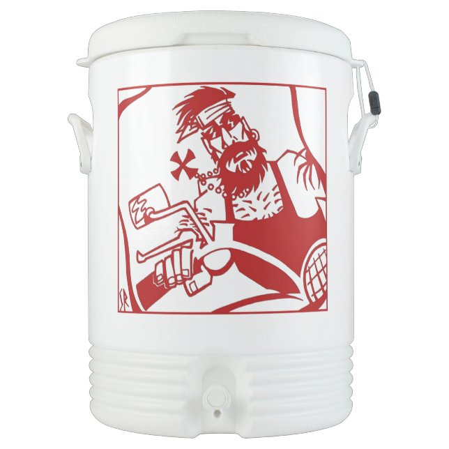 Biker red Igloo beverage cooler 10 gallon (Front)