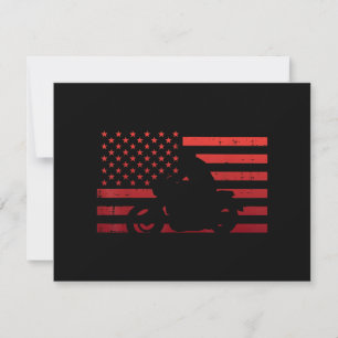 Biker Red US Flag Motorcycle Vintage Patriot