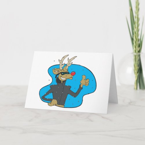 Biker Reindeer Holiday Card