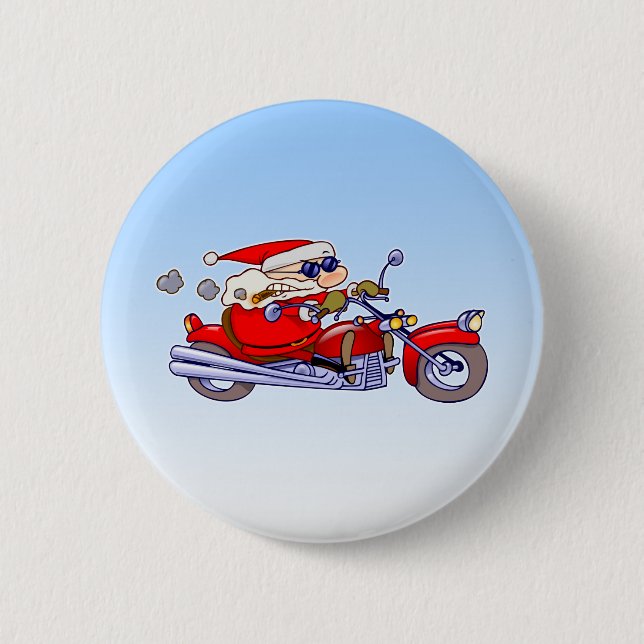 Biker Santa Button (Front)