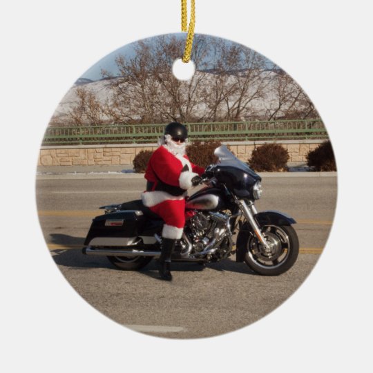 Biker Santa Claus Motorcycle ornament