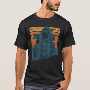 Biker Santa Claus Riding Motorcycle Vintage Christ T-Shirt