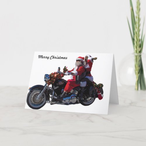 Biker Santa Holiday Card