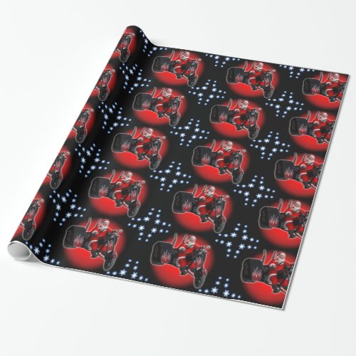 Biker Santa is coming to town Wrapping Paper