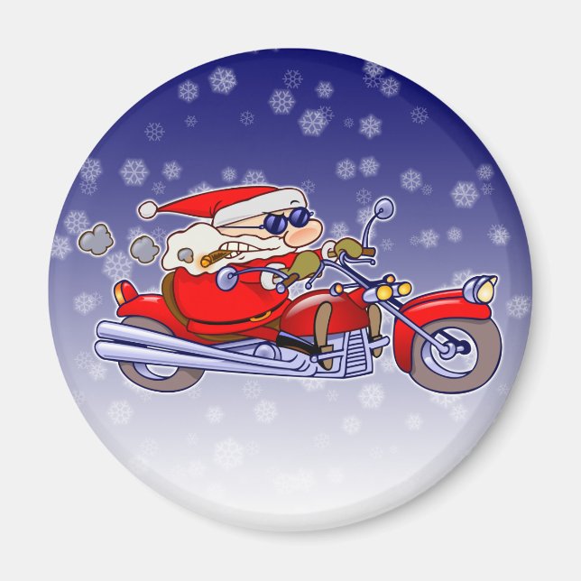 Biker Santa Magnet (Front)