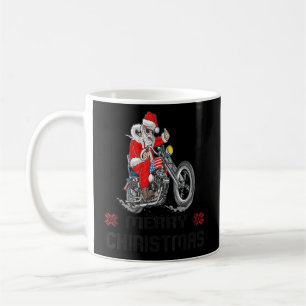Biker Santa Motorcycle Fan Merry Christmas Xmas Ho Coffee Mug